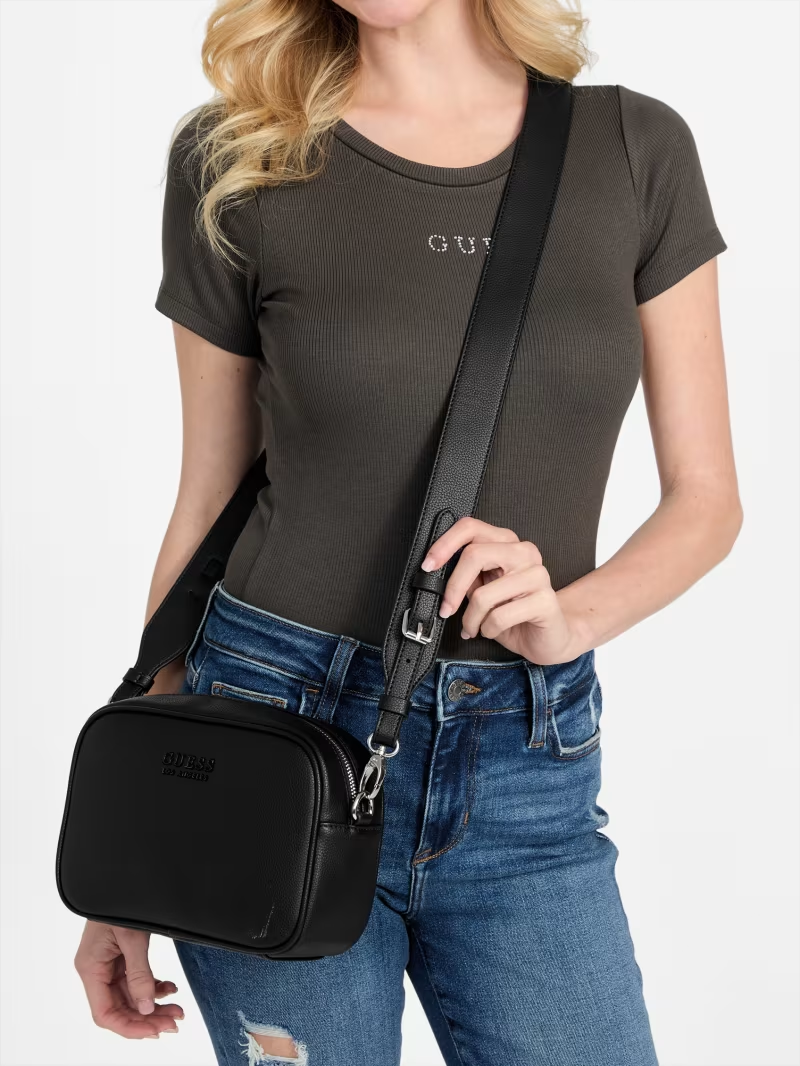 GUESS CARTERA BARTEN CROSSBODY BLACK