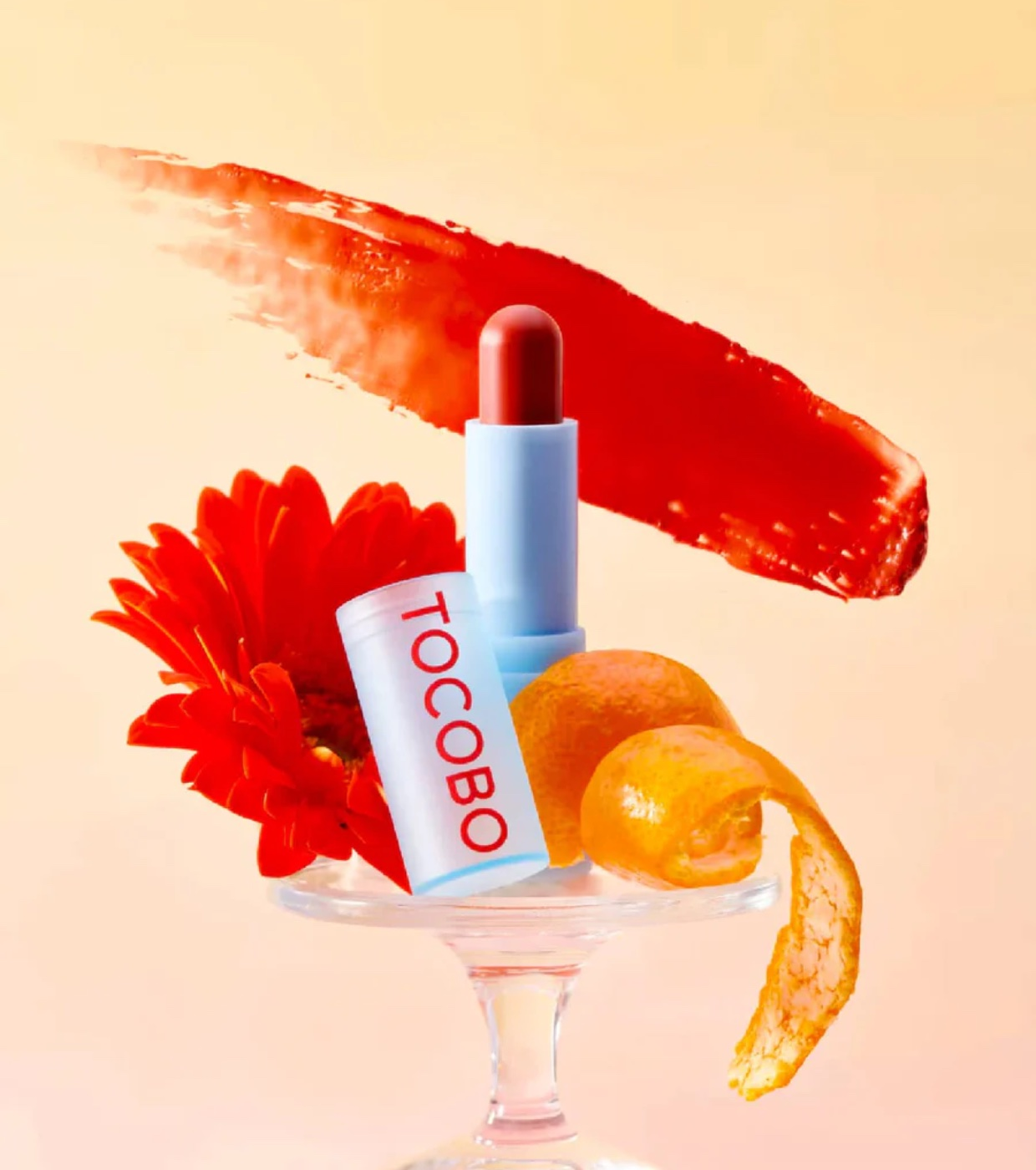 TOCOBO GLASS TINTED LIP BALM - TANGERINE RED