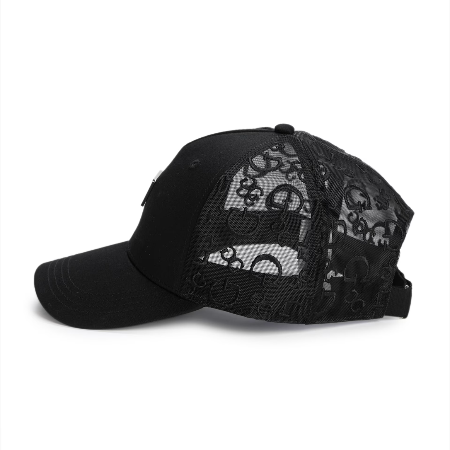 GUESS KEPI MESH BASEBALL HAT - BLACK