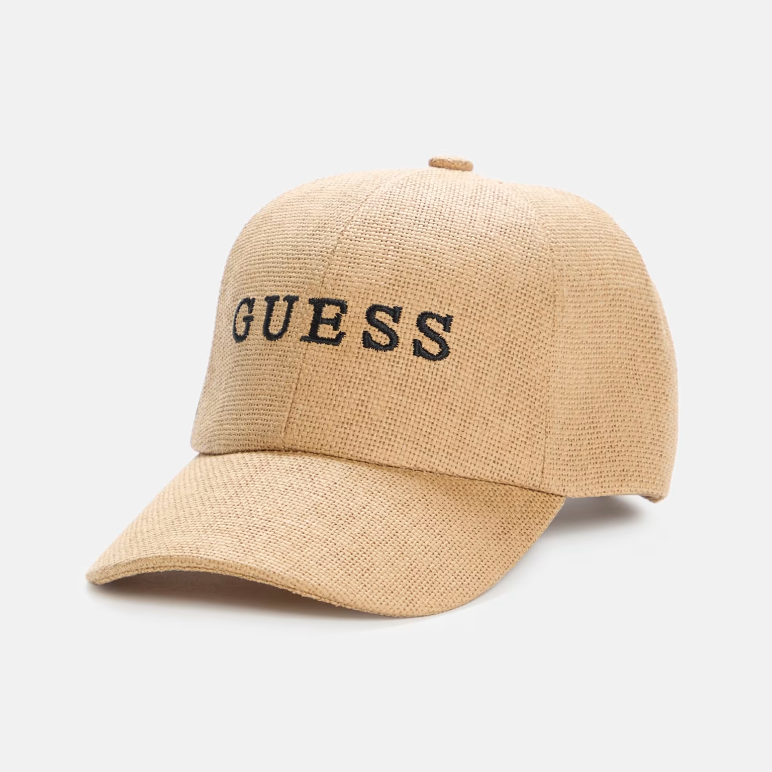 GUESS KEPI RAFFIA LOGO HAT - NATURAL