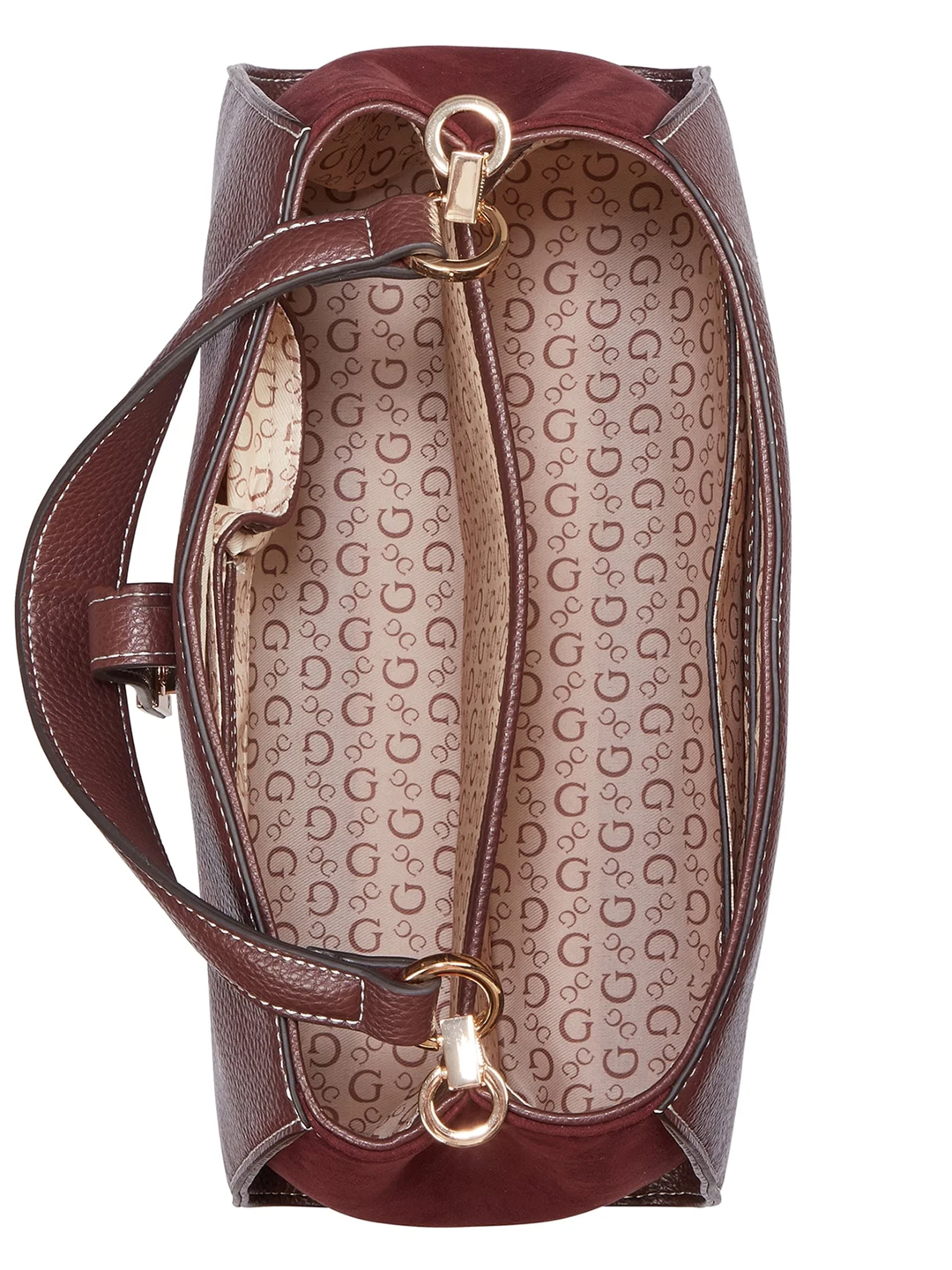 GUESS CARTERA RUDIE SATCHEL DARK WALNUT