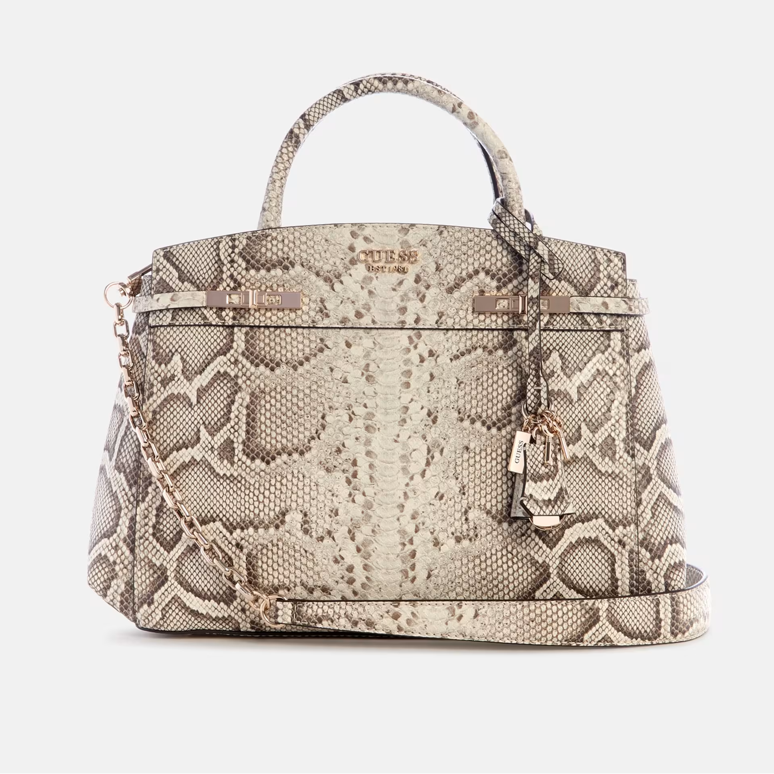 GUESS CARTERA SATCHEL MELINDA NATURAL