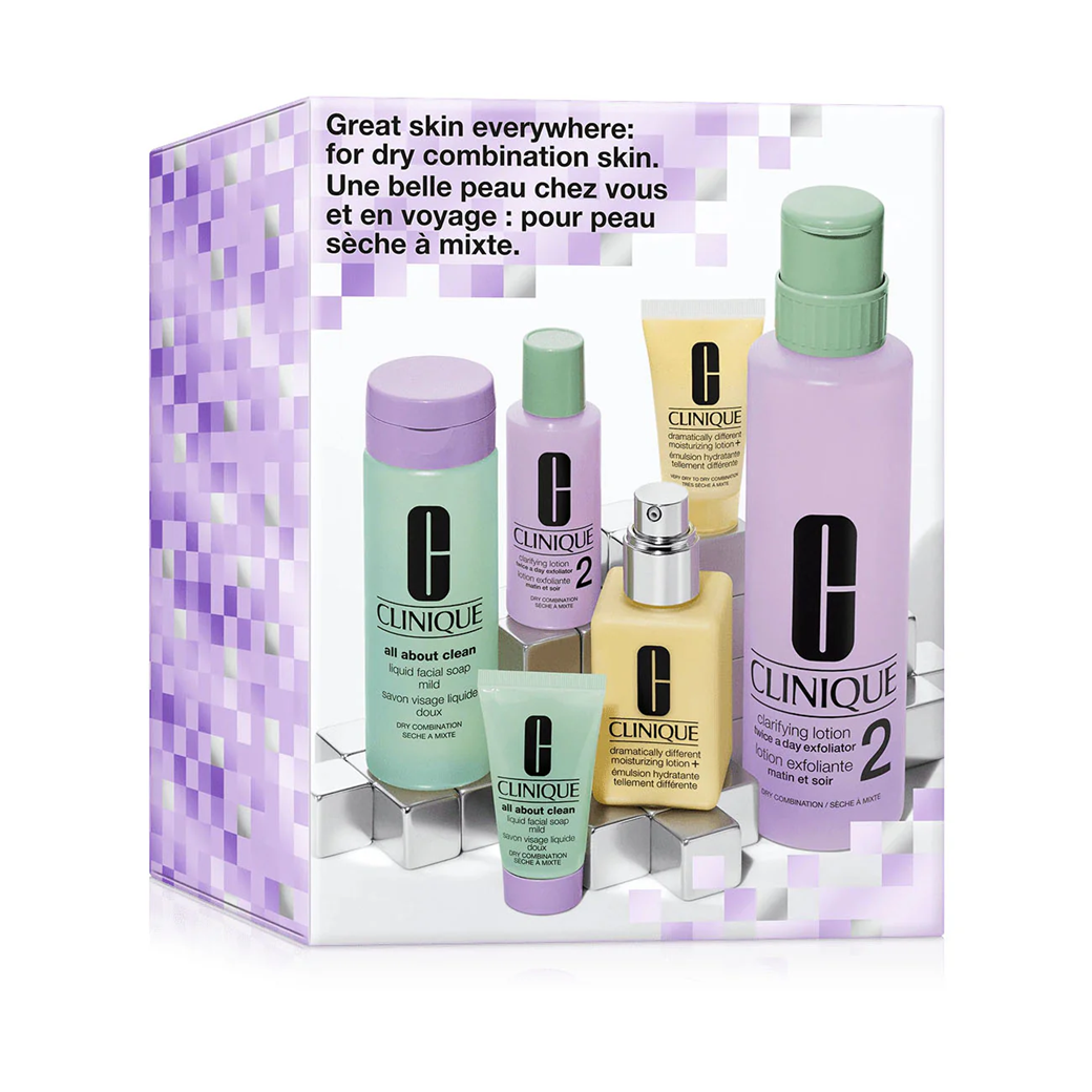 CLINIQUE SET GREAT SKIN EVERYWHERE - DRY/COMBINATION SKIN
