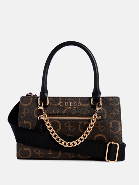 GUESS CARTERA SAFFRON SATCHEL NATURAL