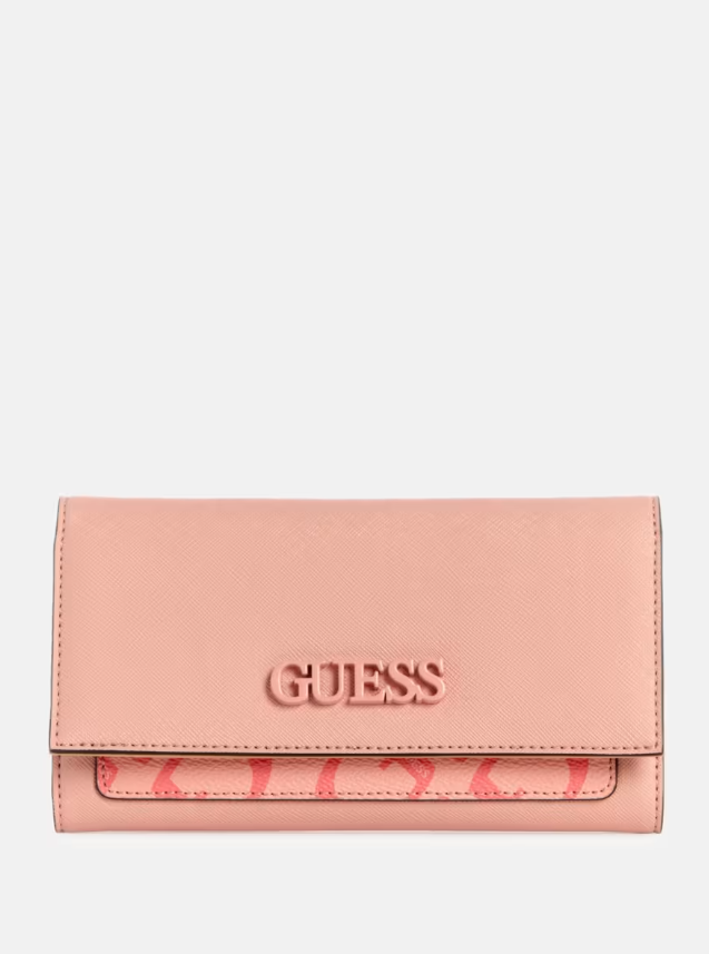 GUESS BILLETERA ZINNIA SLIM CLUTCH ROSE
