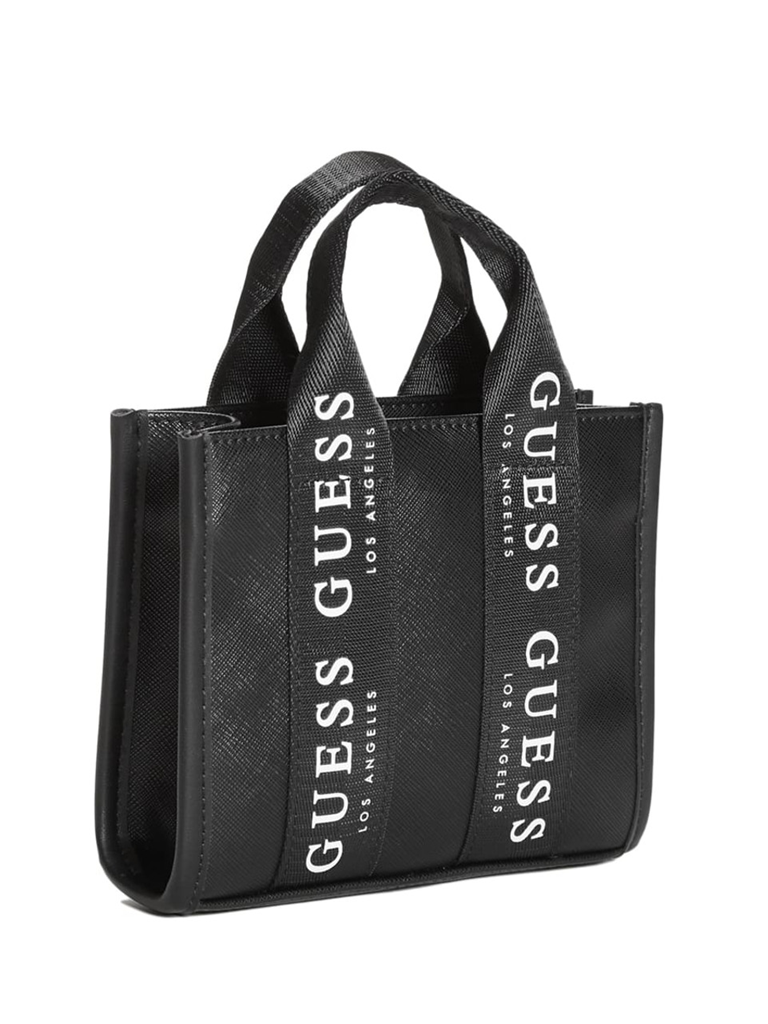GUESS CARTERA MINI TOTE LOGO CROSSBODY BLACK