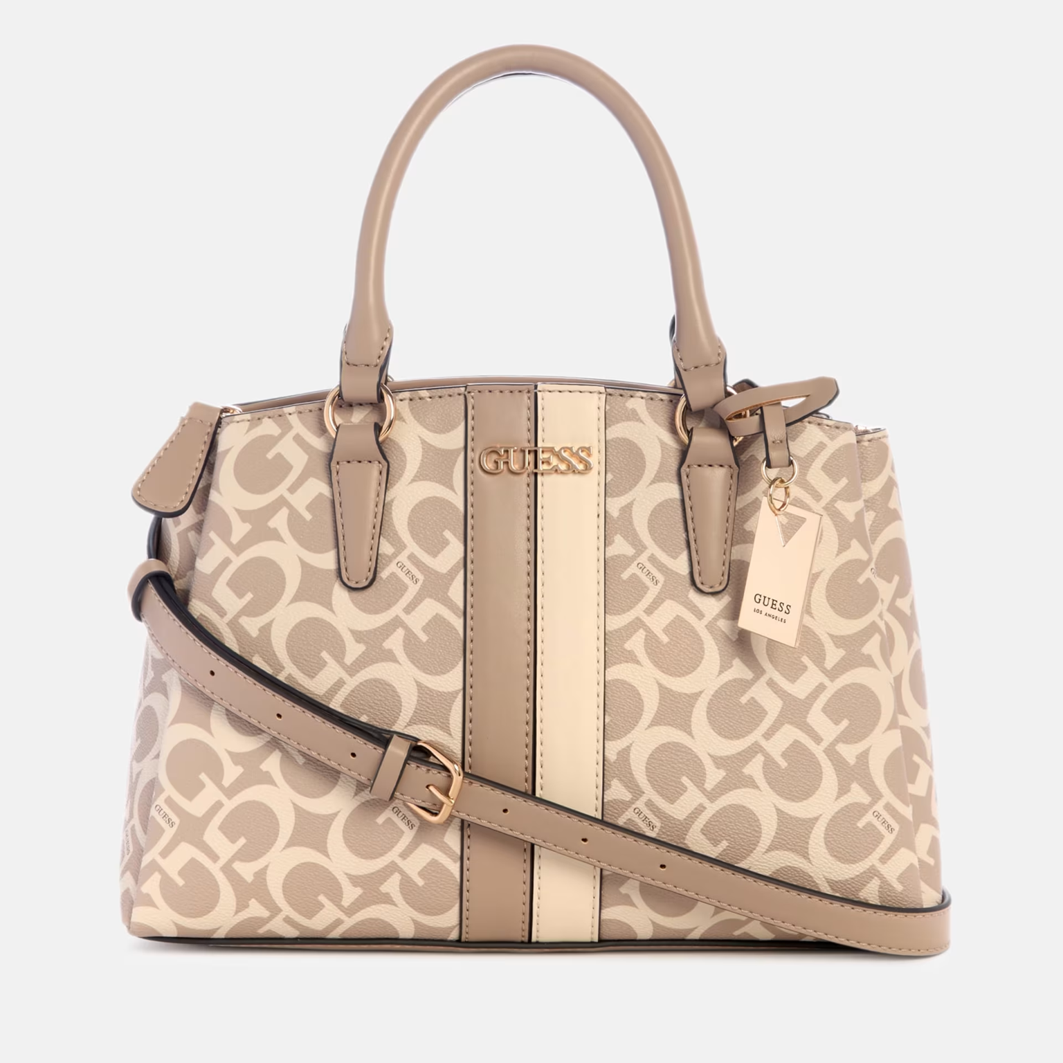 GUESS CARTERA KYRIE SATCHEL TAUPE