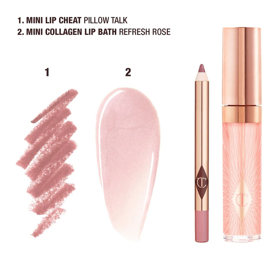 CHARLOTTE TILBURY GLOSSY NUDE PINK LIP DUO