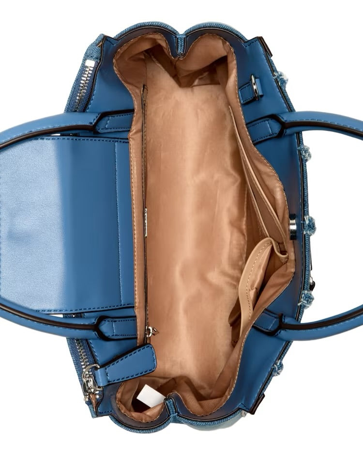 GUESS CARTERA HAUSER SATCHEL DENIM