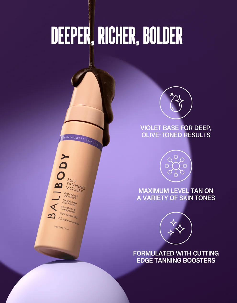 BALI BODY SELF TANNING MOUSSE DEEP VIOLET