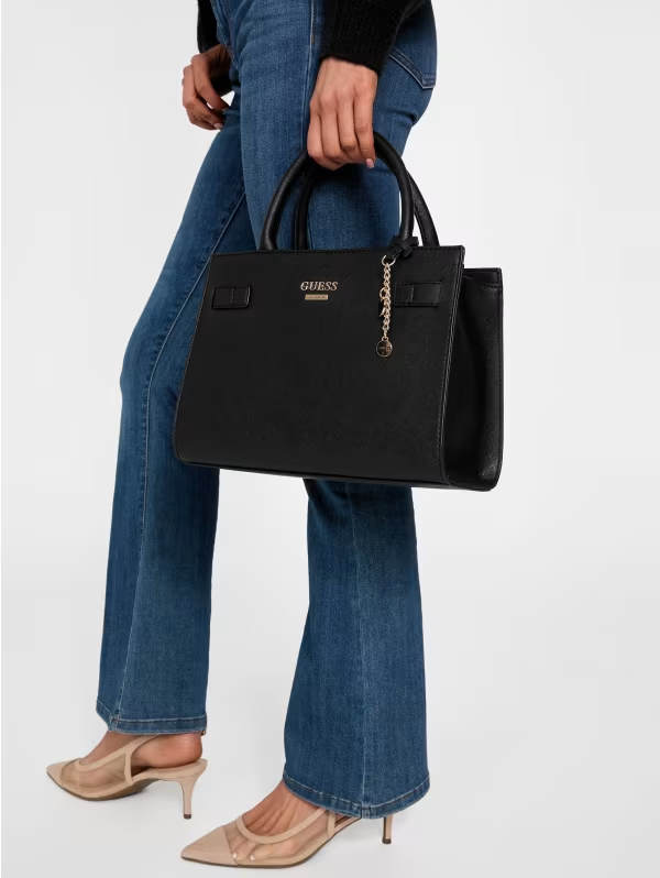 GUESS CARTERA SATCHEL AKIR BLACK