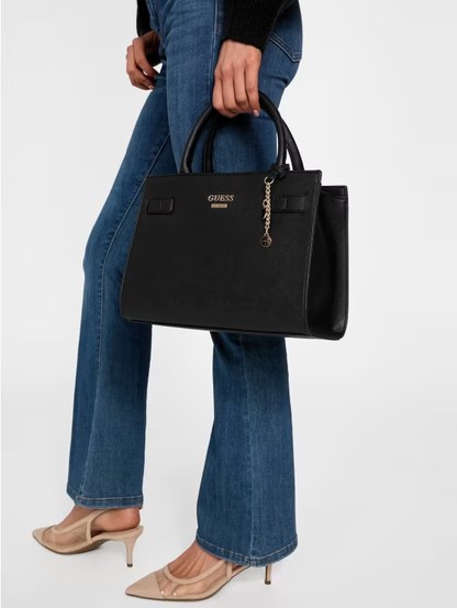 GUESS CARTERA SATCHEL AKIR BLACK