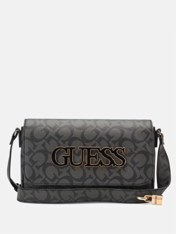 GUESS CARTERA REINEE FOLD-OVER CROSSBODY COAL
