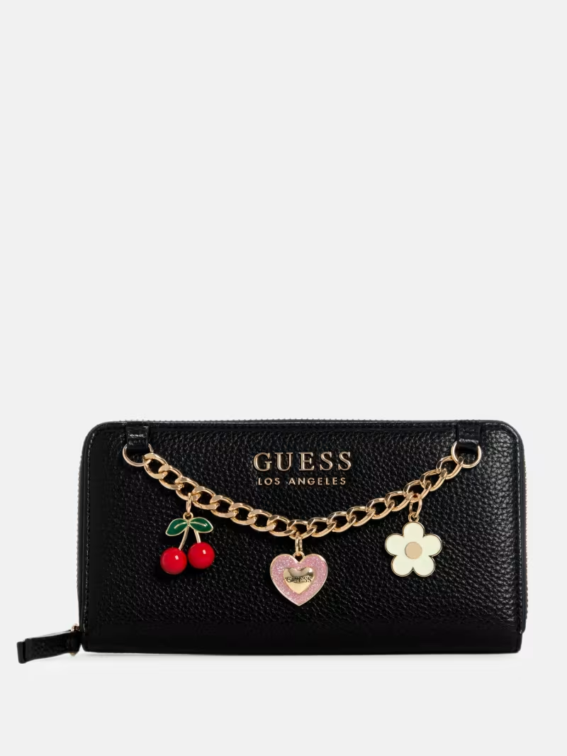 GUESS BILLETERA LYNNE CHARM - BLACK