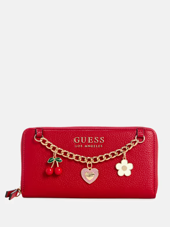 GUESS BILLETERA LYNNE CHARM - CHILI