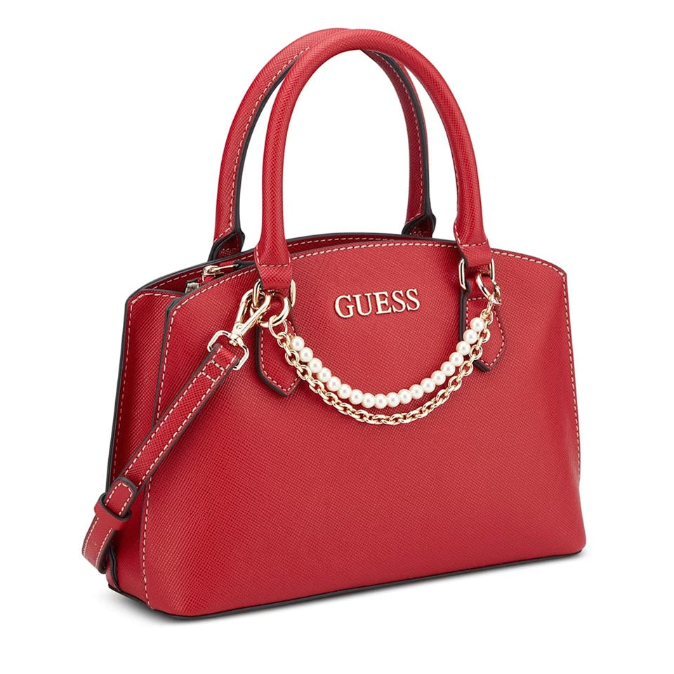 GUESS CARTERA SATCHEL JEANINE HOLIDAY RED