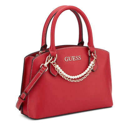 GUESS CARTERA SATCHEL JEANINE HOLIDAY RED