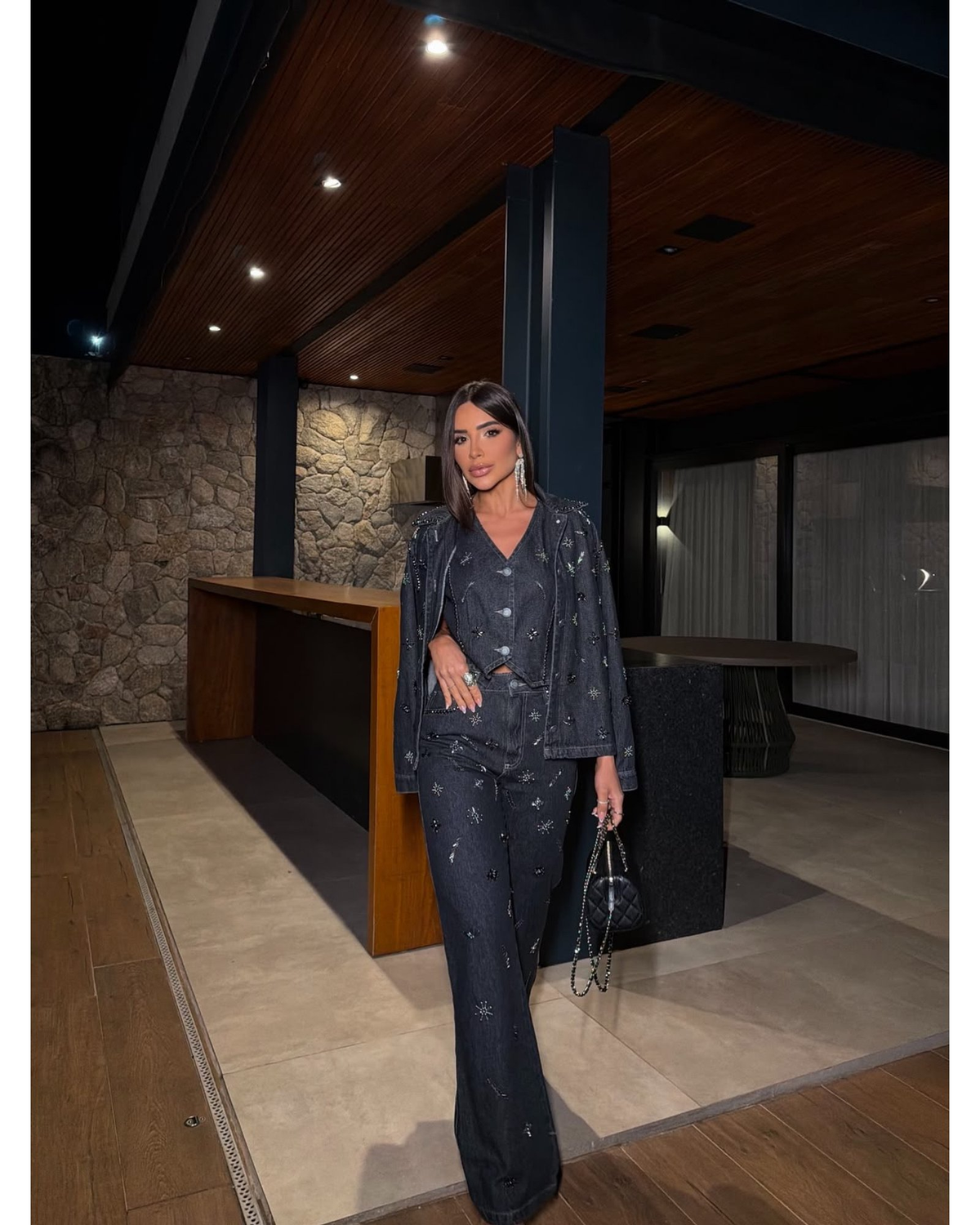 CAMPERA JEANS BIANCA CON PIEDRAS