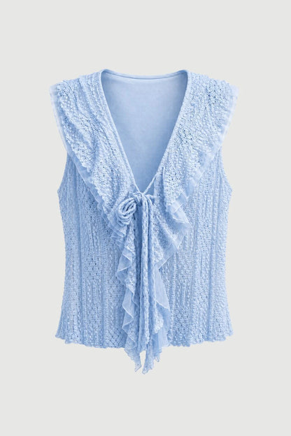 BLUSA ENCAJE CON CORDON