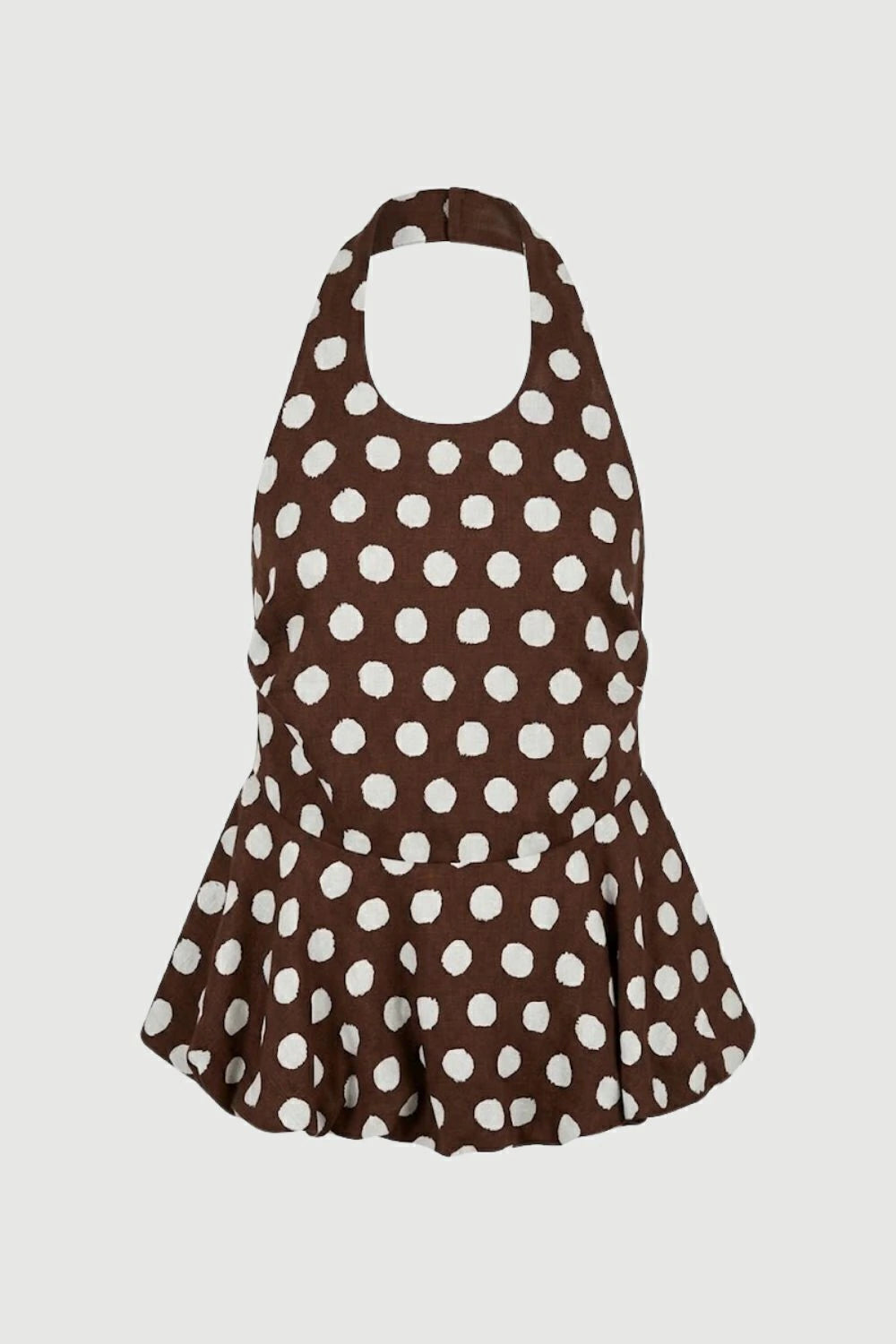 BLUSA A MOTAS MARRON GLOBO