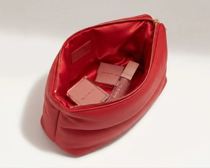 PATRICK TA STRAWBERRY PUFFER CLUTCH - NECESER ROJO