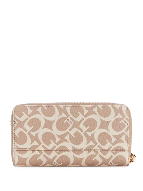 GUESS BILLETERA LOGO ZIP CARAMEL