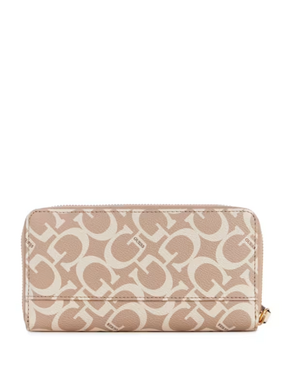 GUESS BILLETERA LOGO ZIP CARAMEL