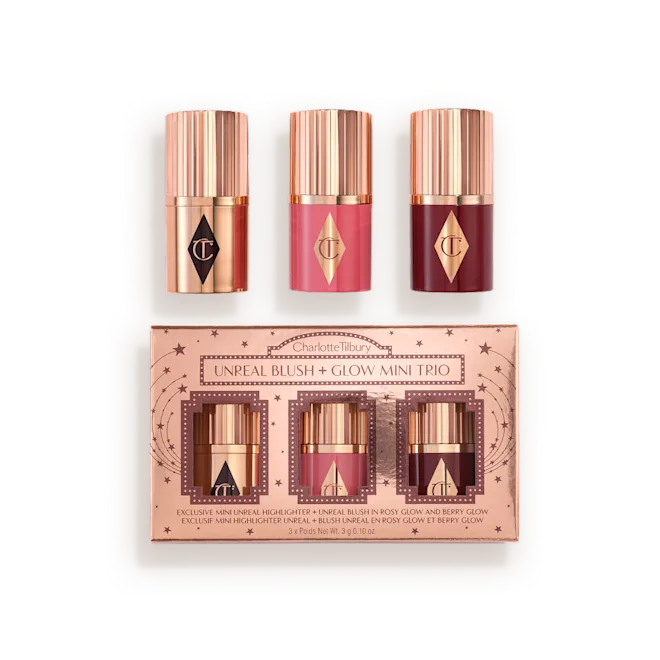 CHARLOTTE TILBURY UNREAL BLUSH + GLOW MINI TRIO