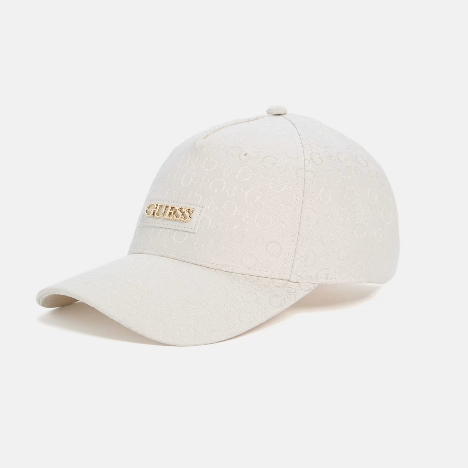 GUESS KEPI JACQUARD LOGO HAT WHITE