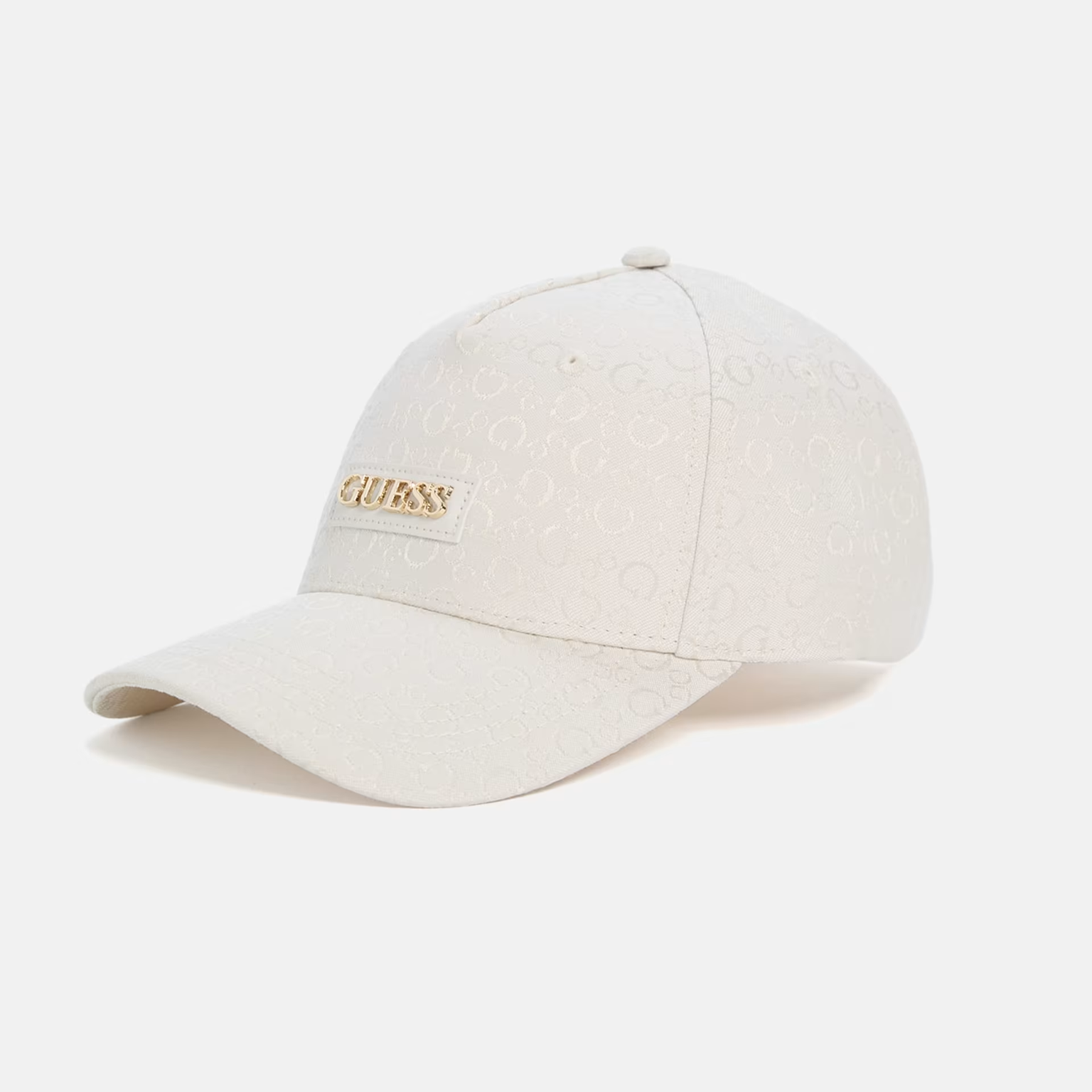 GUESS KEPI JACQUARD LOGO HAT WHITE