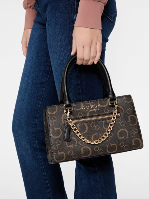 GUESS CARTERA SAFFRON SATCHEL NATURAL