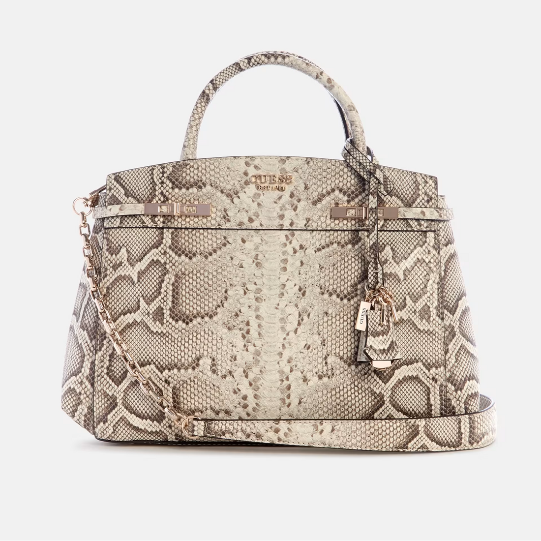 GUESS CARTERA SATCHEL MELINDA NATURAL