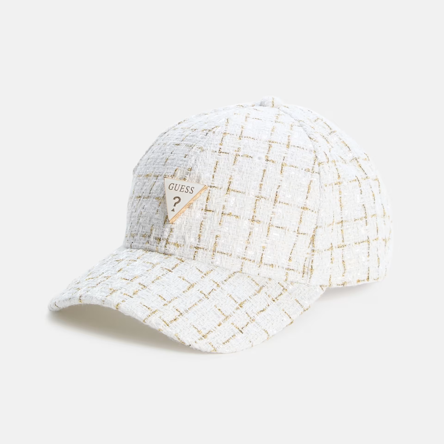 GUESS KEPI TWEED CAP WHITE
