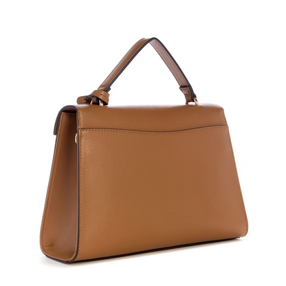 GUESS CARTERA SATCHEL RHIANNON SADDLE TAN