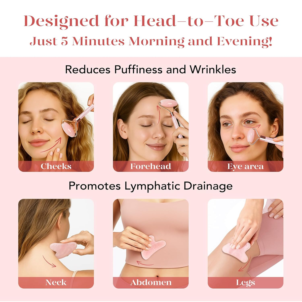 FACIAL ROLLER &amp; GUA SHA KIT