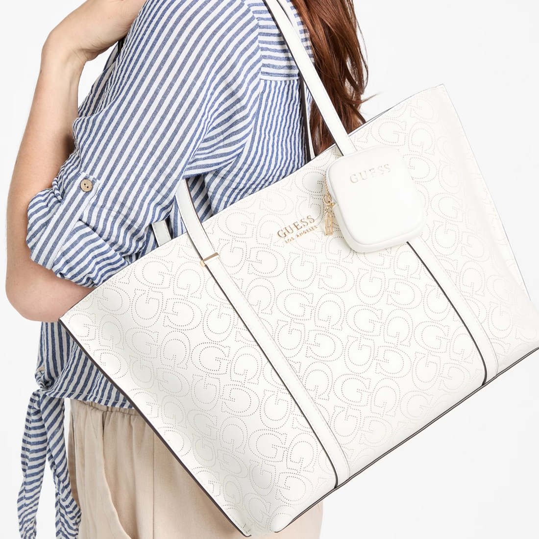 GUESS CARTERA TOTE BAG RUE WHITE