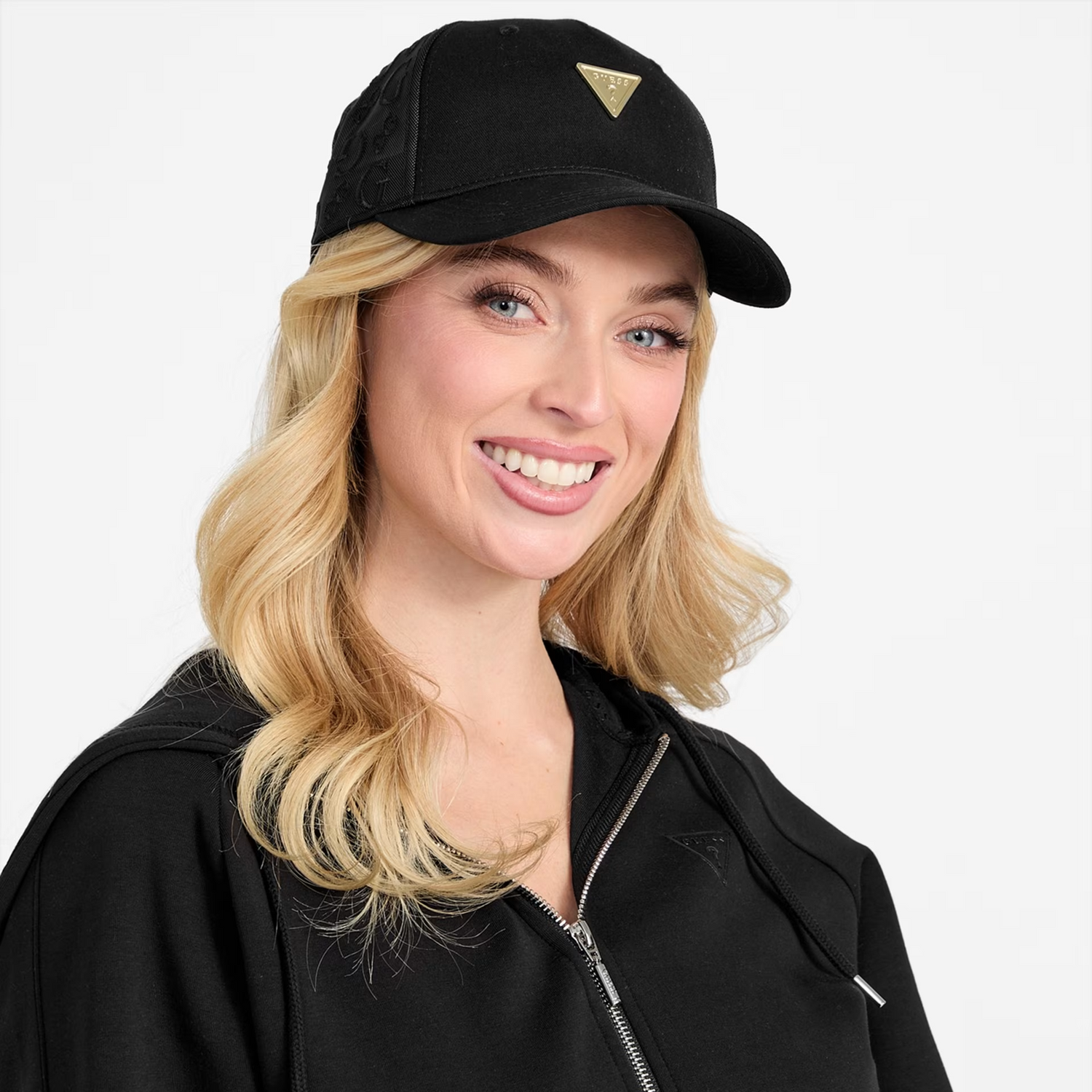 GUESS KEPI MESH BASEBALL HAT - BLACK