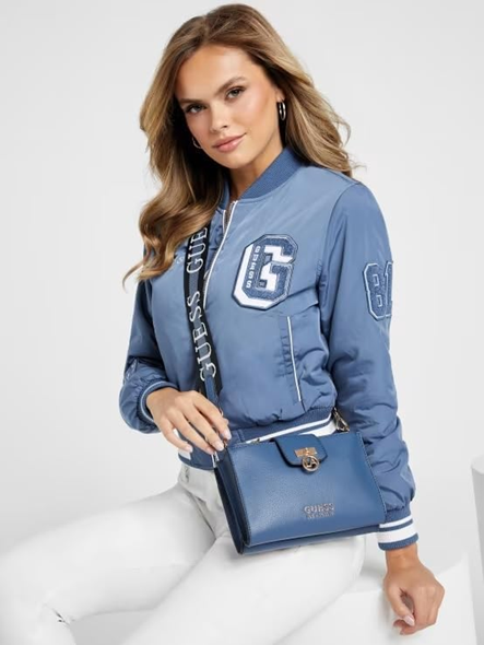 GUESS CARTERA HIGHMEADOW ZIP CROSSBODY NAVY