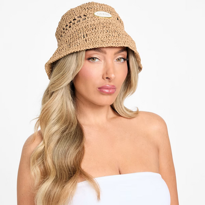 GUESS SOMBRERO WOVEN RAFFIA - NATURAL