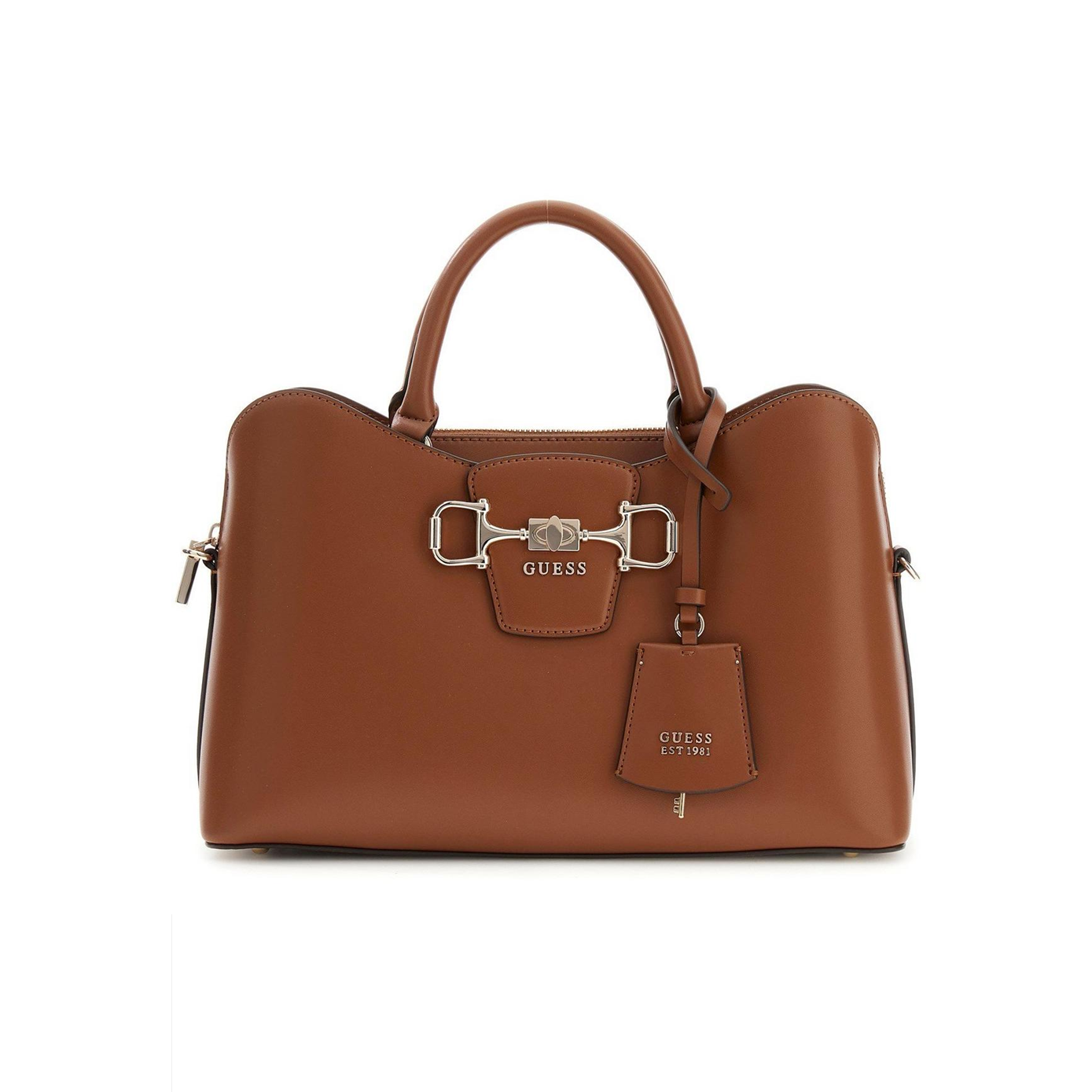 GUESS CARTERA SATCHEL JANIE COGNAC