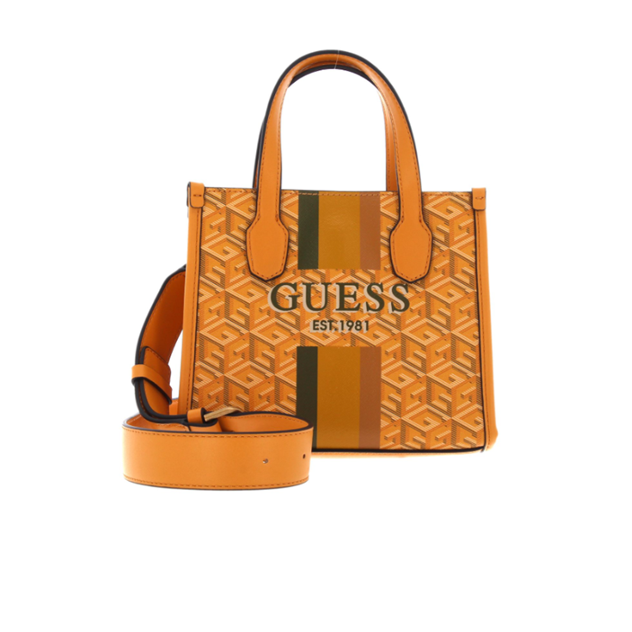 GUESS CARTERA SILVANA MINI YELLOW LOGO
