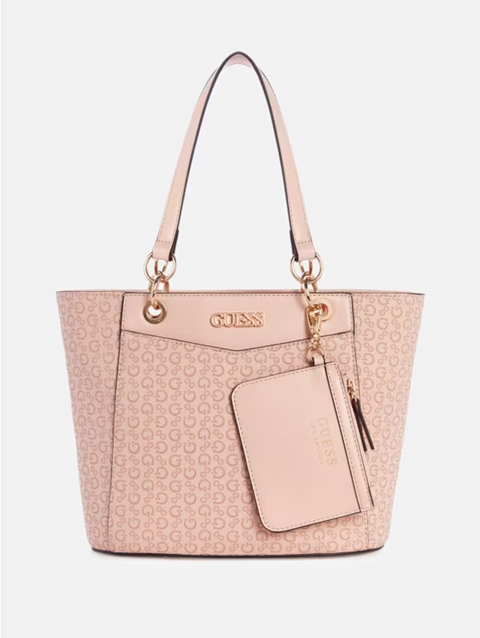 GUESS CARTERA ZAKARIA TOTE BAG LOGO ROSE PINK