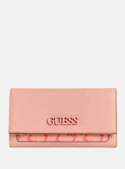 GUESS BILLETERA ZINNIA SLIM CLUTCH ROSE