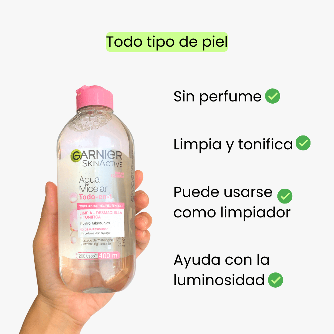 GARNIER AGUA MICELAR CON AGUA DE ROSAS 400ML