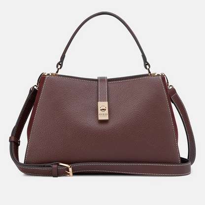 GUESS CARTERA RUDIE SATCHEL DARK WALNUT