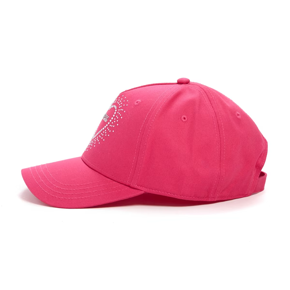 GUESS RHINESTONE HEART LOGO HAT