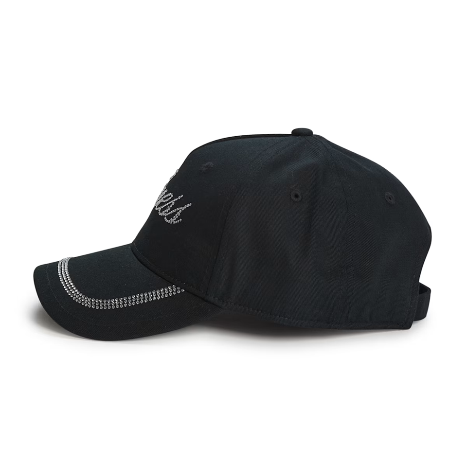 GUESS RHINESTONE LOGO BLACK GLITTER