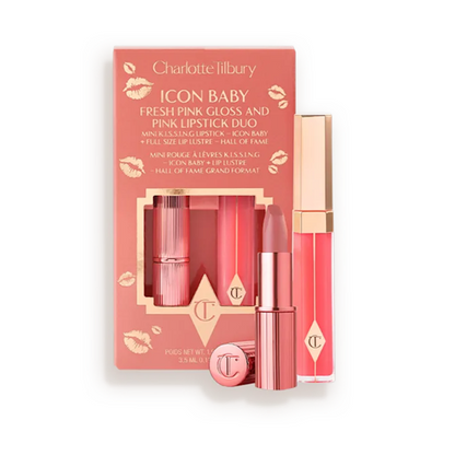 CHARLOTTE TILBURY ICON BABY FRESH PINK GLOSS &amp; PINK LIPSTICK DUO