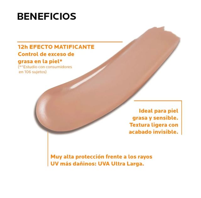 LA ROCHE POSAY ANTHELIOS GEL CREMA TOQUE SECO CON COLOR  SPF 50 + T 50ML