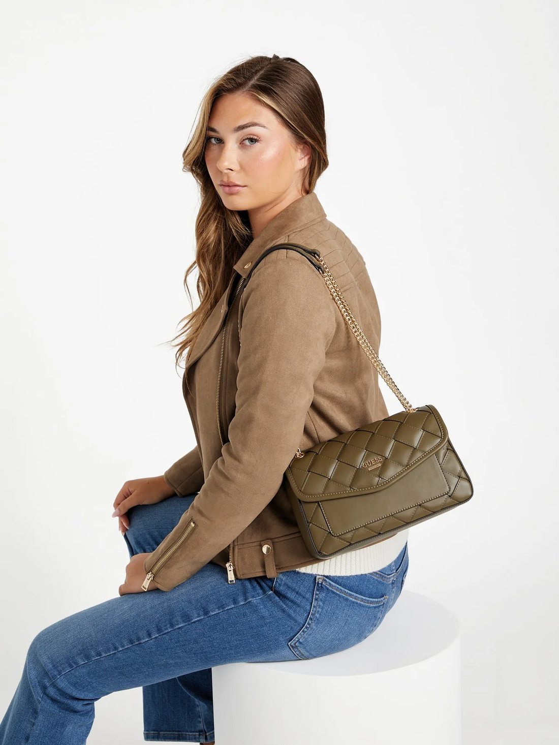 GUESS CARTERA BORDIZZO CROSSBODY  OLIVE